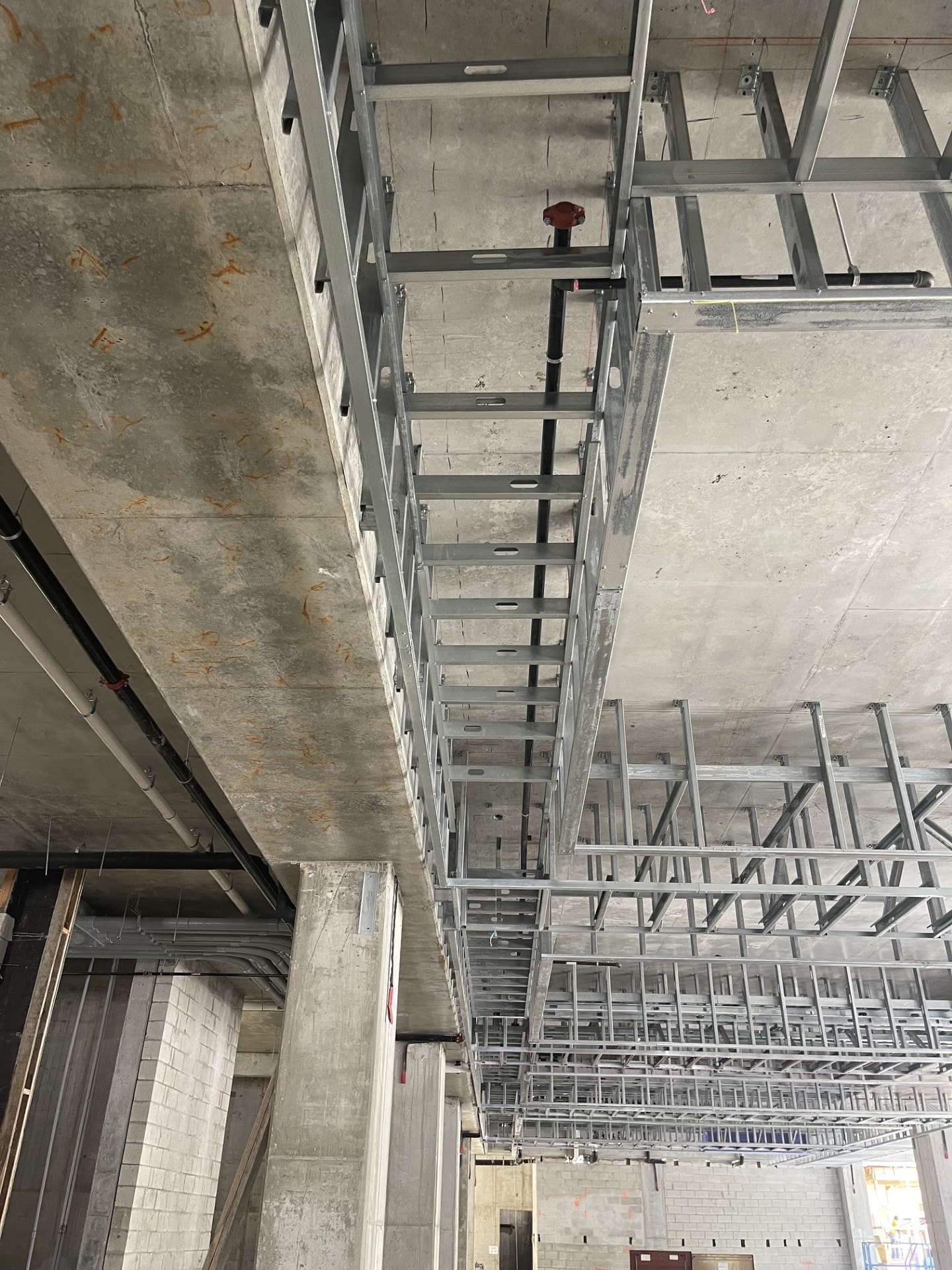 Interior ceiling metal framing grid system